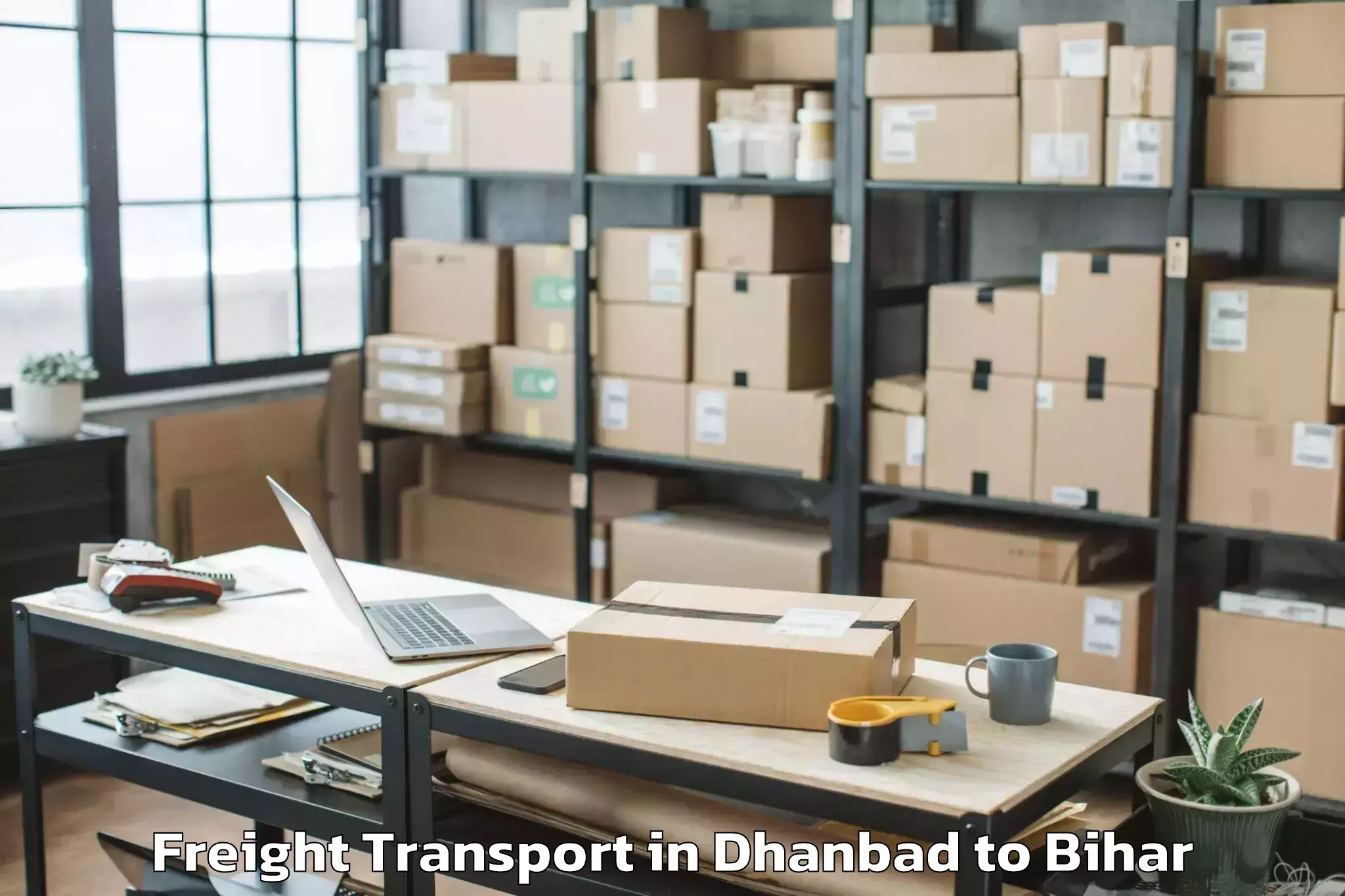 Easy Dhanbad to Bithan Freight Transport Booking